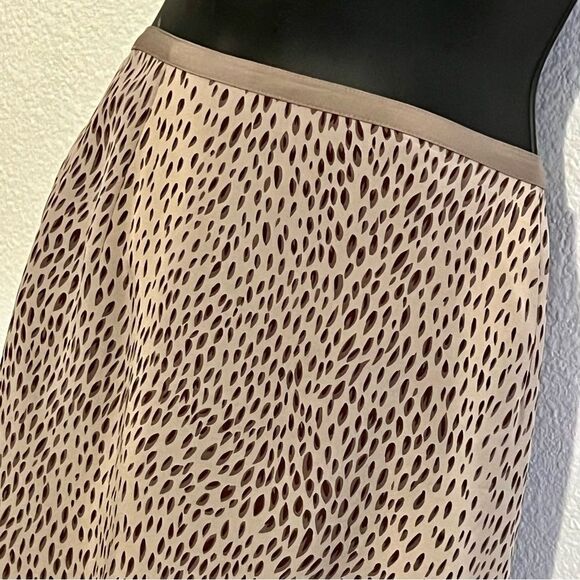 VTG Cheetah 90s Silk Animal Neutral Classic Pencil Christina Slip Skirt 12 L - Picture 3 of 13